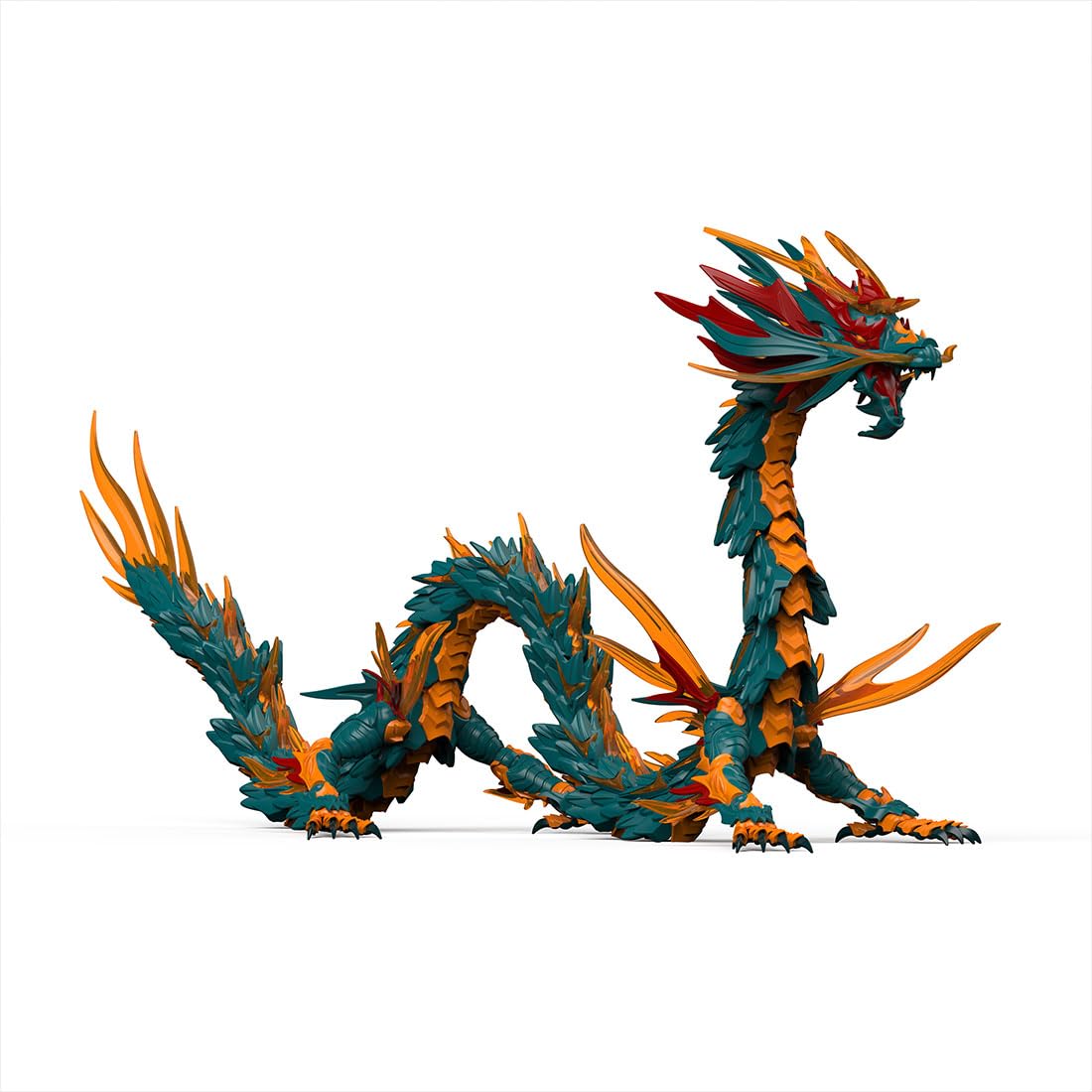 Quibuilds Azure Dragon - Modelo de montaje 3D para adultos, kit de modelo de dragón de bestia celestial china antigua, 4 horas de tiempo de montaje, regalo para coleccionistas de figuras de anime