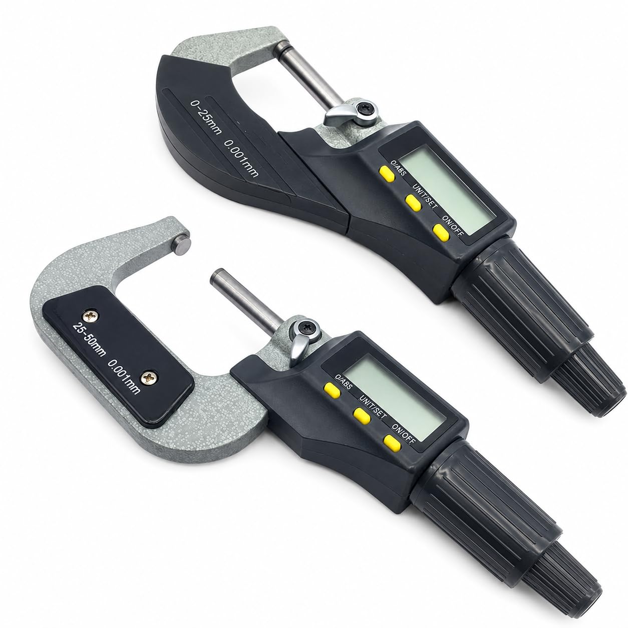 Juego de micrómetros digitales, herramienta de medición de 0 a 100 mm, 4 piezas de acero inoxidable y plástico, medición precisa con precisión de 0,001 mm para mecánica y proyectos de bricolaje