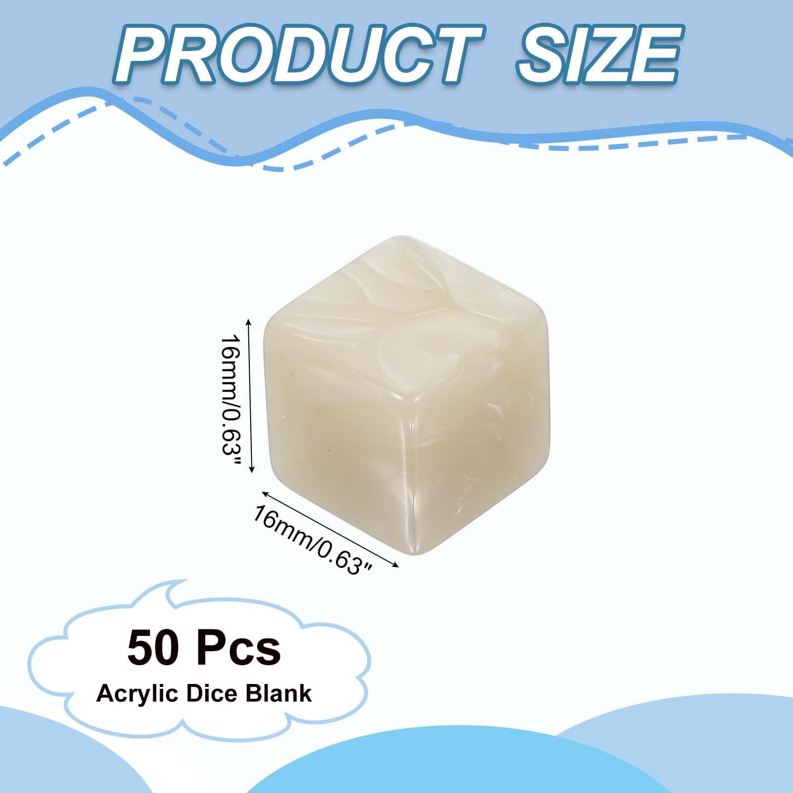 PATIKIL 16 mm Acrylic Dice Blank - Image 2