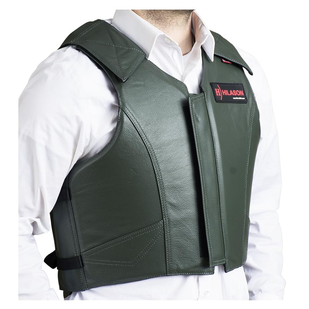 HILASON Equestrian Bull Riding Rodeo Safety Vest Leather