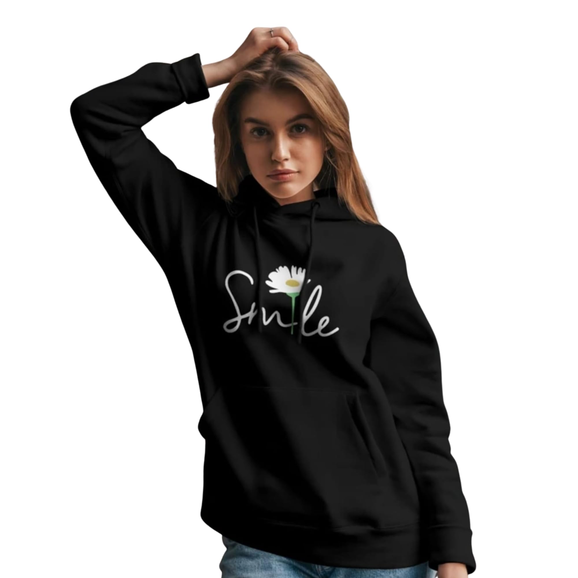 Womens Black Oversized Hoodies Hello Panda Print Cotton Sweatshirts Long Sleeve Sweaters Pullover Fall Winter Outfits-image-25