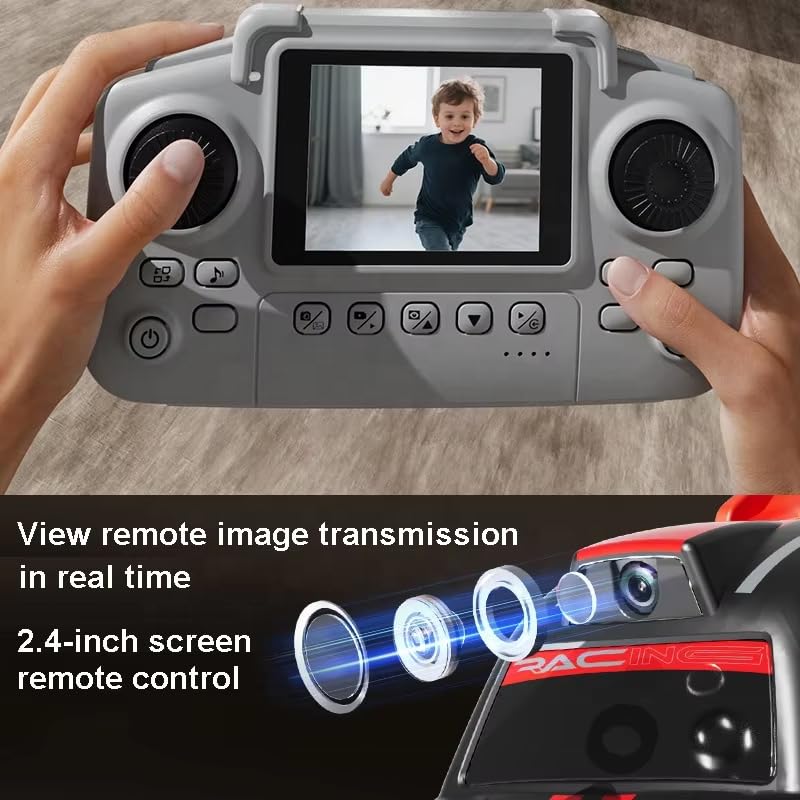 Skaleups RC Camera Black Car for Kids | HD Camera with Live-View Screen on Remote, 2.4GHz, Drift Mode, LED Lights, Rechargeable - Image 5