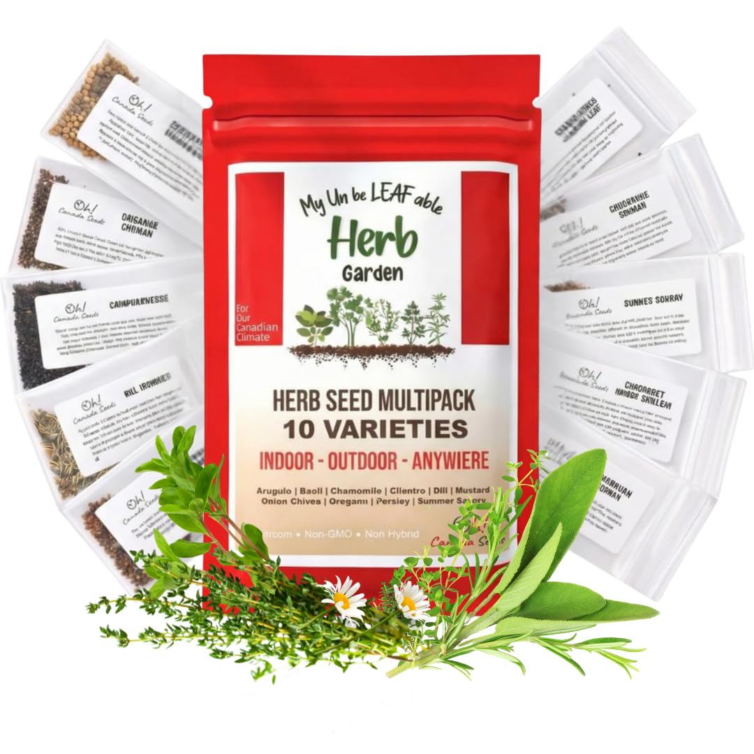 Heirloom Herb Seeds Canada – 10 Variety Pack – Indoor, Outdoor