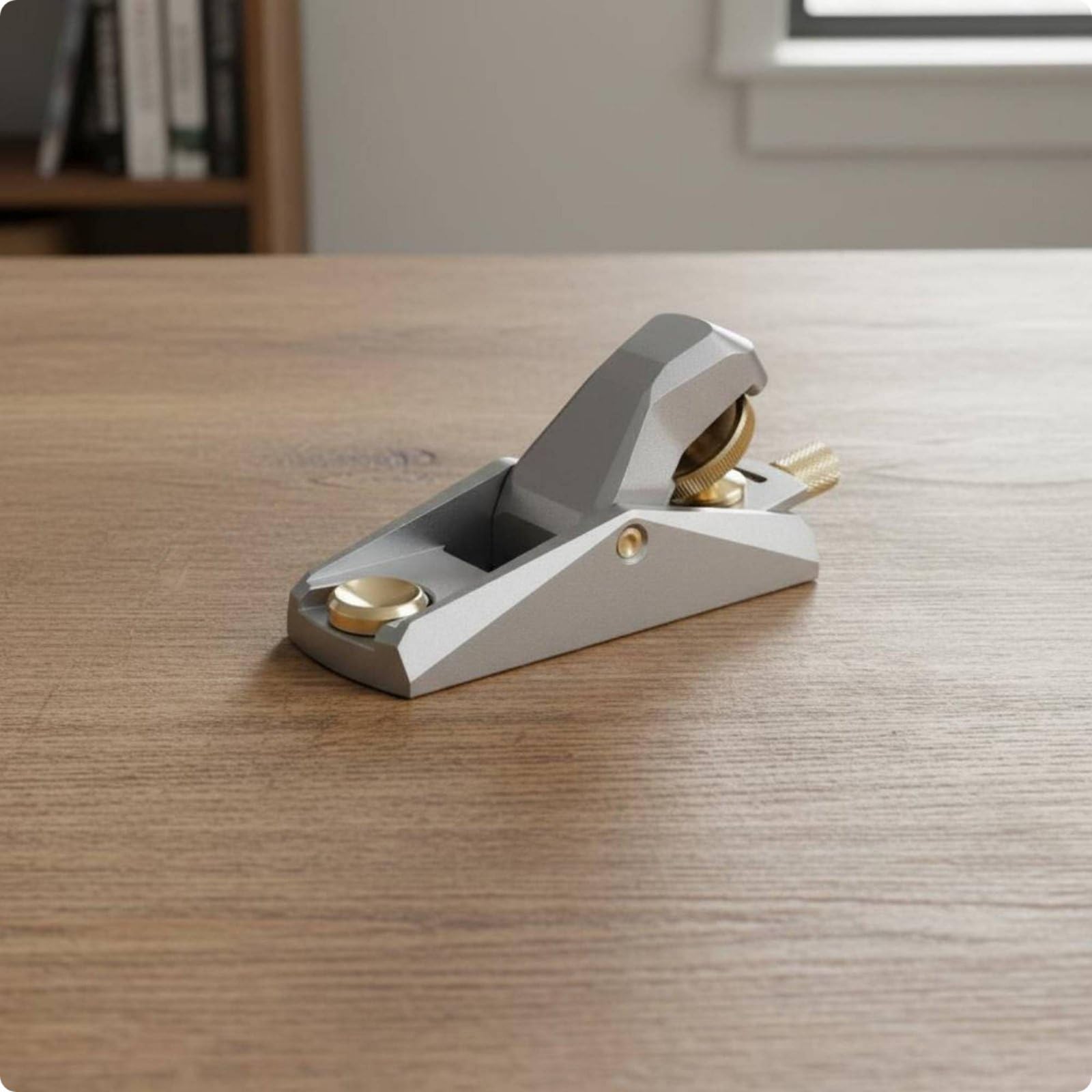 Gralara Cepillo Manual Mini Cepillo de Bloque Cepillo de Mano Cepillo de Carpintero Aleación de Aluminio con Ajuste Preciso de, 105x39x52mm, Cepillo De Aluminio De Ángulo Bajo Plateado