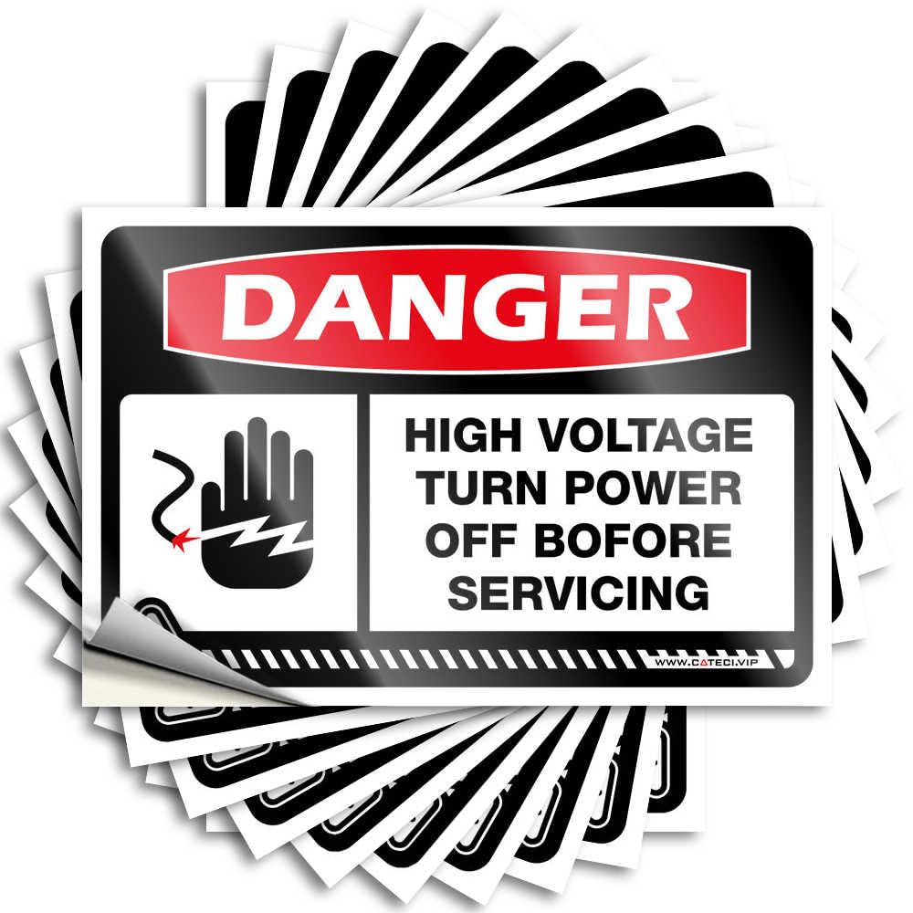 Toolbox Stickers and Decals Danger High Voltage Turn Power Off Bofore Servicing Stickers 10Pcs Inappropriate Stickers Funny Street Signs(12X18CM)