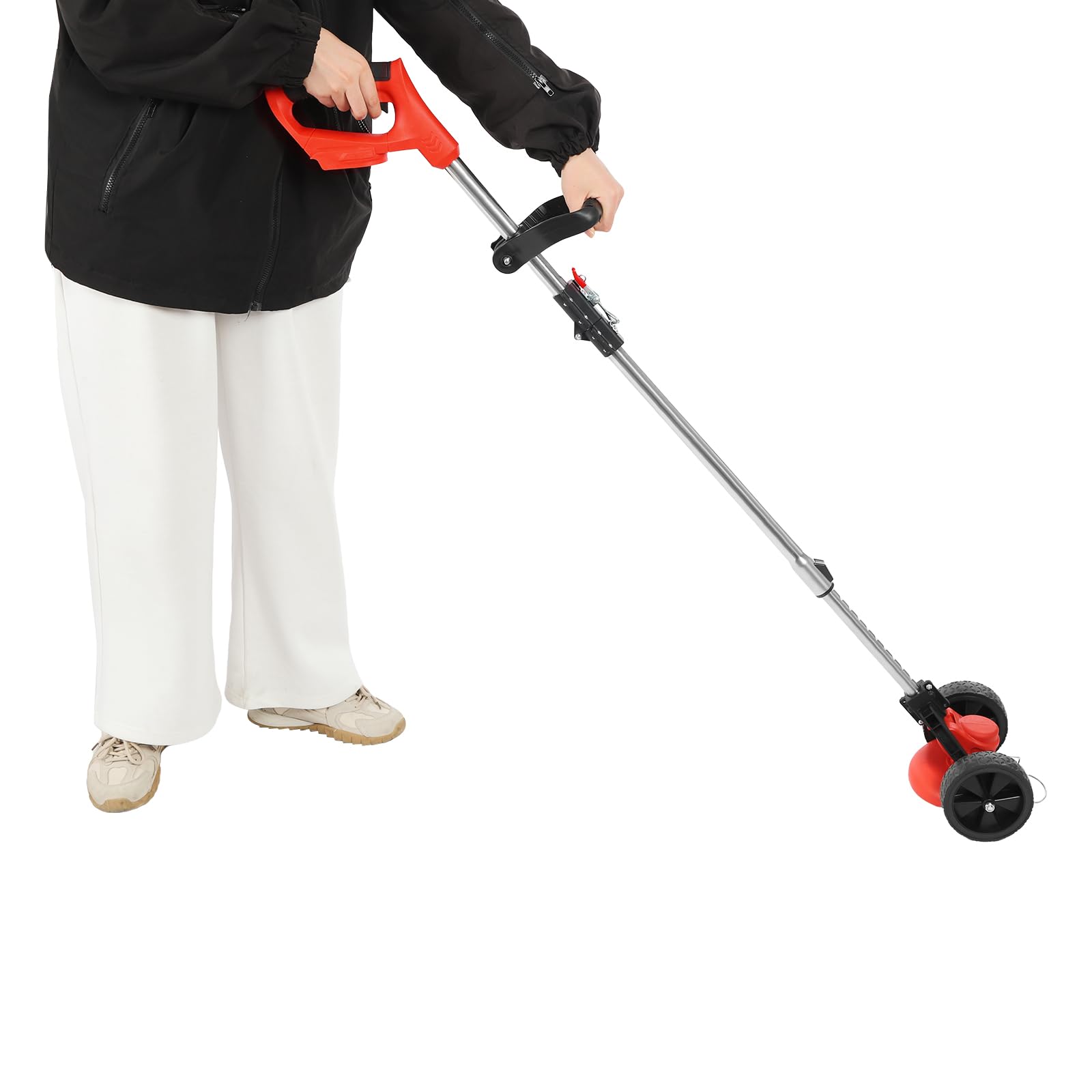 Cortacésped con batería 3 en 1, 800 W, con varilla telescópica ajustable (120 – 151 cm), cargador y batería de respaldo de 1000 mA, cabezal de corte de 0 – 90°, dispositivo de eliminación de malas