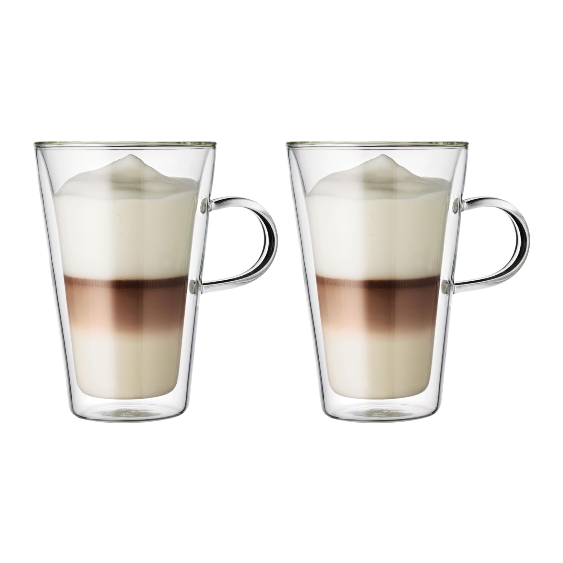 Bodum 13.5oz Canteen Insulated Glass Mug, Double Wall High Heat Borosilicate Glass, 2 Pack
