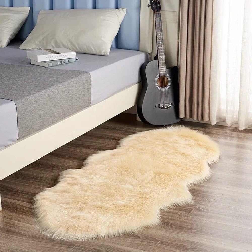 Tapis de sol à grandes vagues beige pour apaiser votre salon