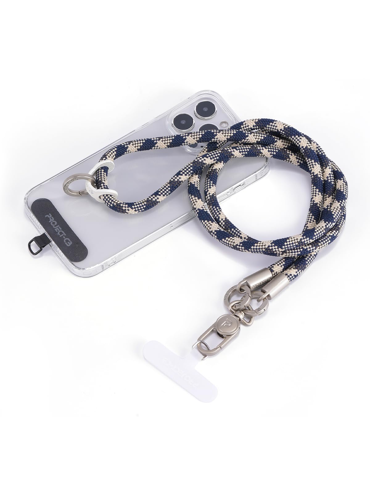 project-cb Phone Lanyard×1,Phone Tether Tab×2, Crossbody Cell Phone Lanyard,Rope Lanyard,Universal Adjustable Phone Strap(Titanblue-S)