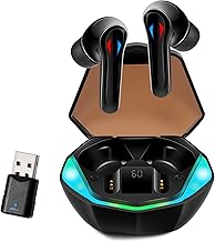 Gaming Earbuds, AlienBuds【2023 Launched】, Wireless Gaming Earbuds for PC, PS4, PS5 and Switch with USB Dongle, Multi-Point Connection with 30ms Low Latency (Single)
