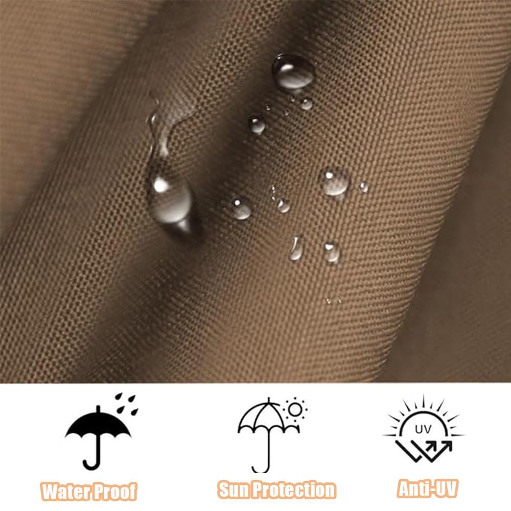 3x3.0m Telo Di Ricambio Per Ombrellone Decentrato, Copertura Di Ricambio Per Parasol Quadrato, Tessuto Per Ombrelloni Da Giardino Mercato(Khaki,3x3.0m/9.8x9.8ft)