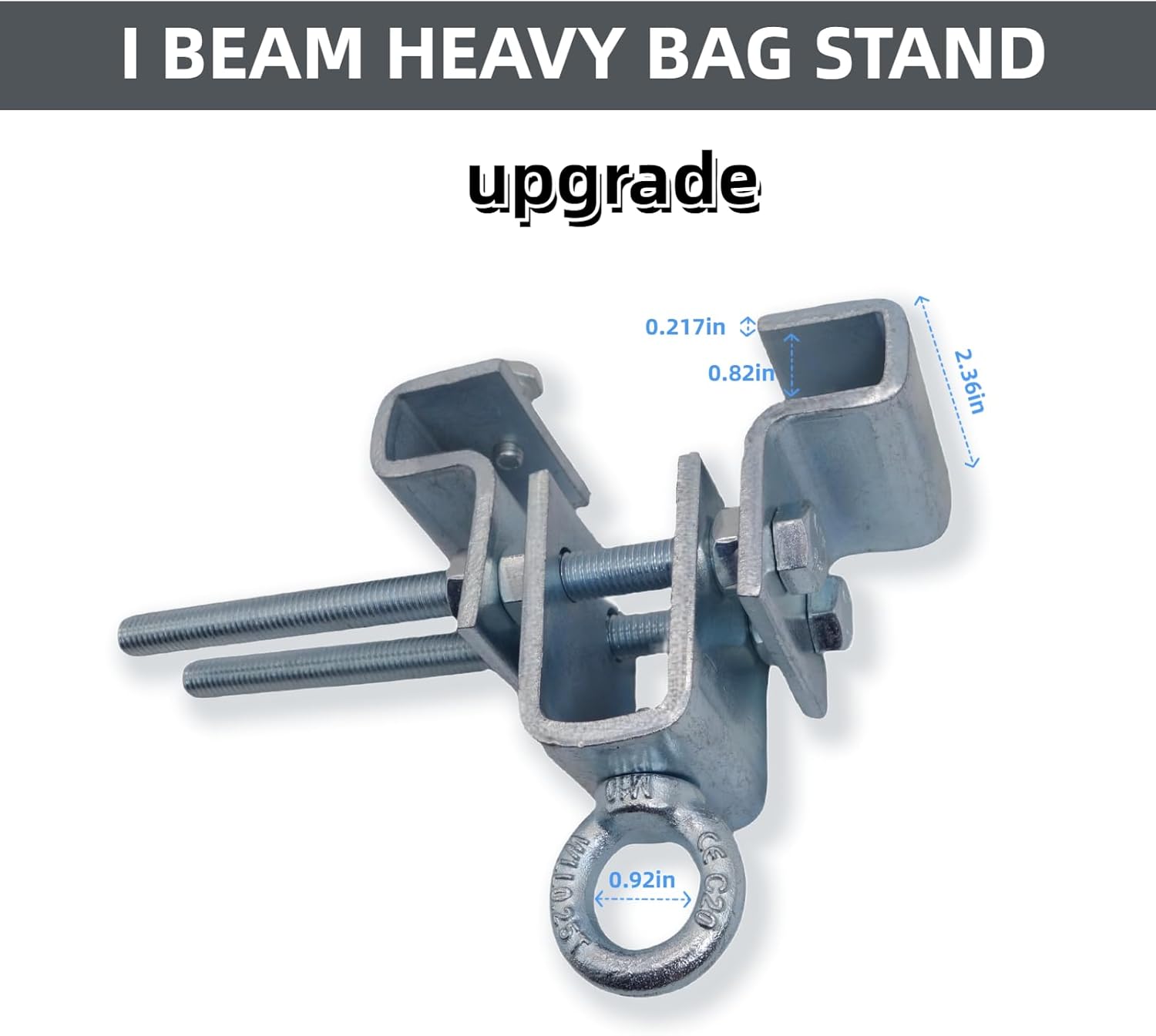 Heavy Bag Bracket I-Beam Heavy Duty Boxing Bracket Easy to Install Heavy Bag Steel Beam Clamps Boxing Steel Beam Clamps for Gyms (Upgraded and Widened 2.36" Twin Screw 1 Set)