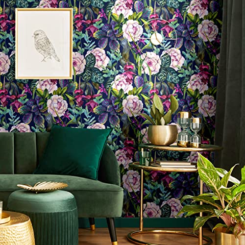 Blooming Wall Dpya17 Vivid Tropical Flowers And Plants Peel And Stick Wallpaper Self-Adhesive Prepasted Wallpaper Wall Mural #TOP1