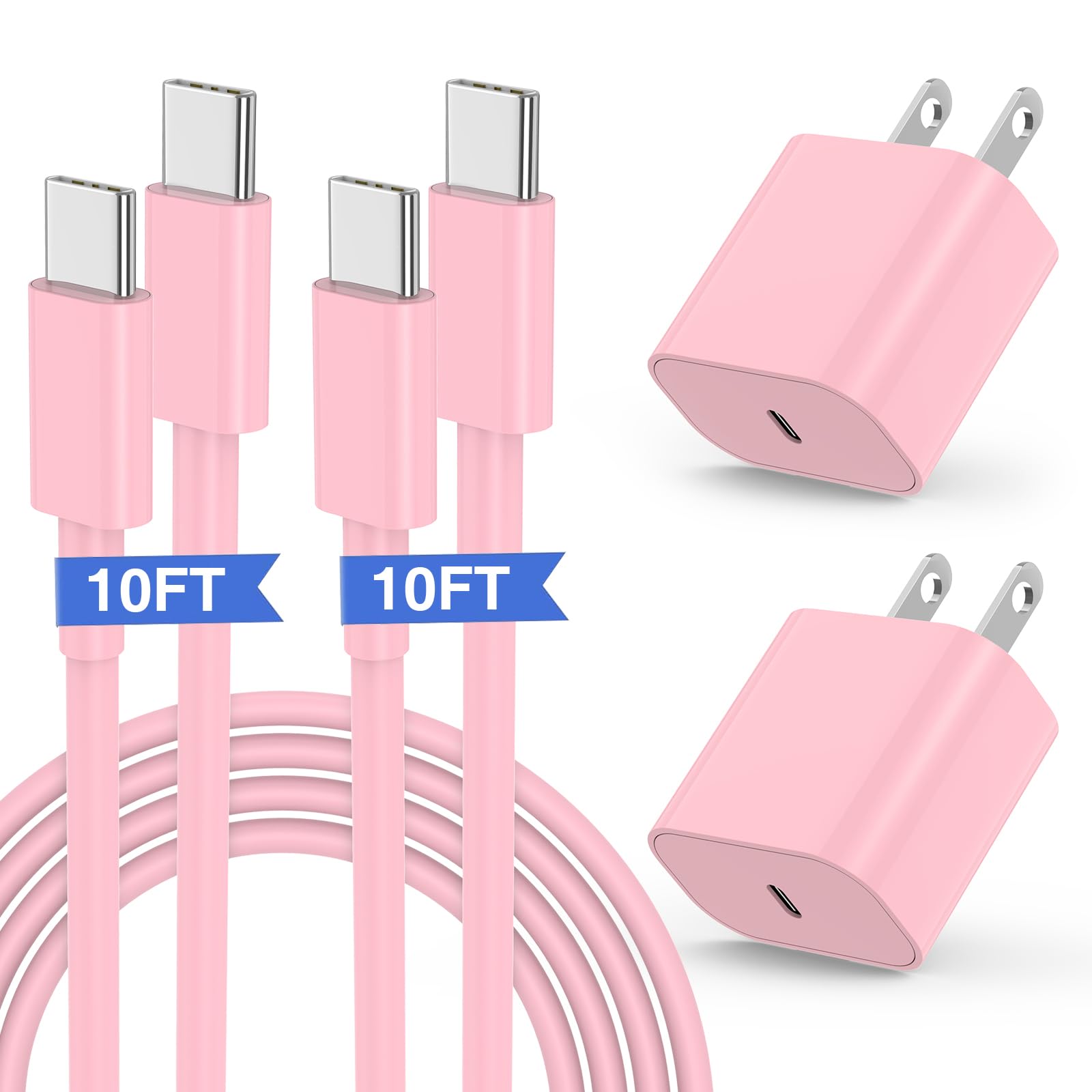 iPhone 17 16 15 Fast Charger and 10ft Type C to C Cable Cord Long, USB C Charging Block for Apple iPhone 17 Pro Max/17 Air/16 Pro/15 Plus,iPad 12.9/11