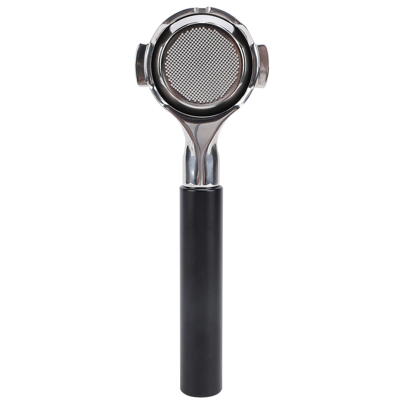 Omabeta Bottomless Coffee Portafilter, Edelstahl 2 Ohren E61 Portafilter mit Ergonomischem Griff für die Herstellung von Zuhause (Schwarze Tinte)