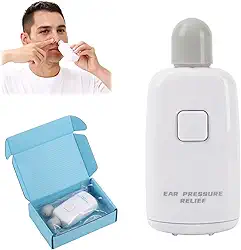 Dispositivo de alívio de pressão de ouvido, desentupidor de tubo de Eustáquio para voar, mergulhar, 3 cabeças de substituição, desbloquear trompa de Eustáquio, equilibrar a pressão da orelha para
