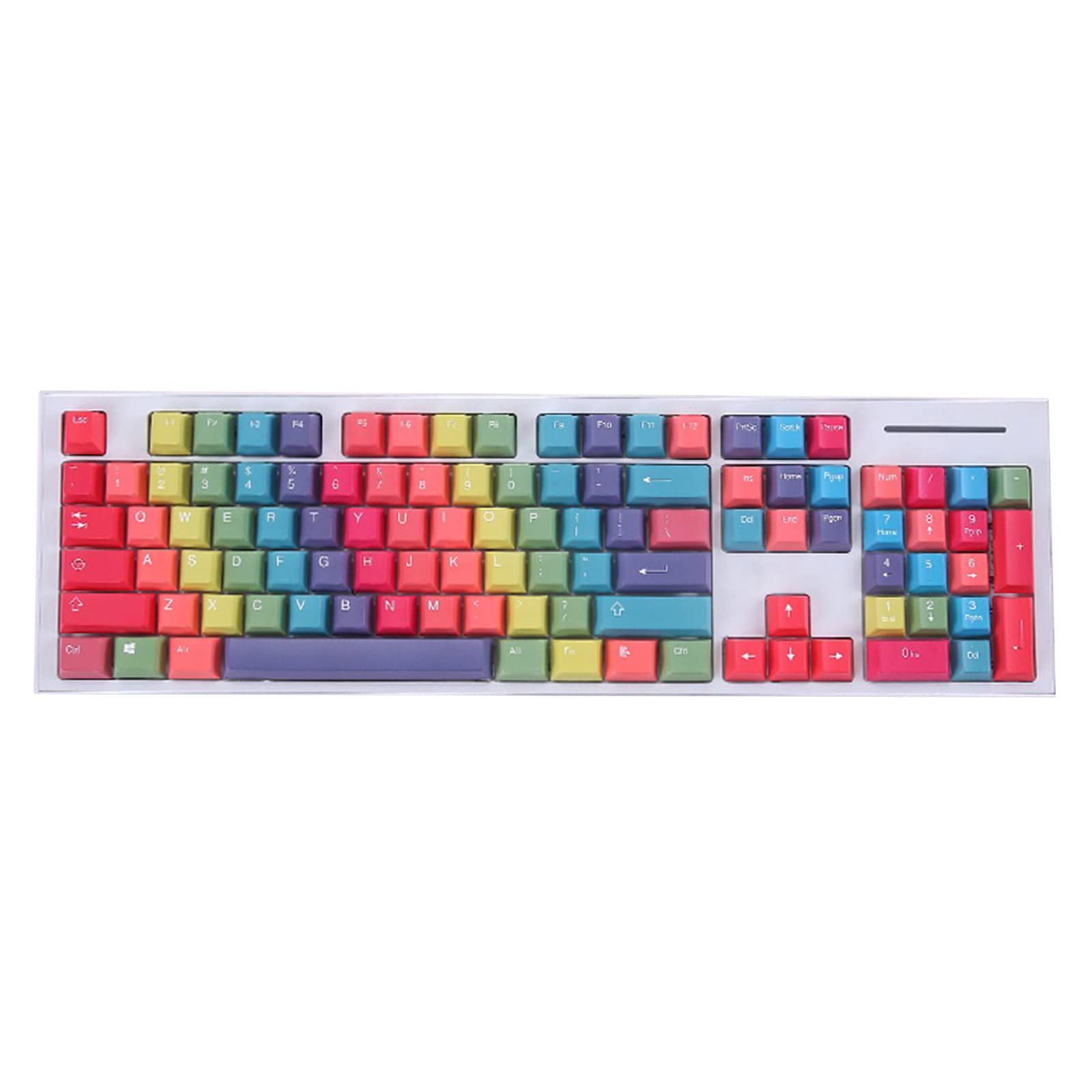 Tęczowy motyw PBT Dye Subbed Keycap 114-klawisz do przełącznika profil klawiatury mechanicznej do czapek tęcza do zestawu klawiatury do przełączników
