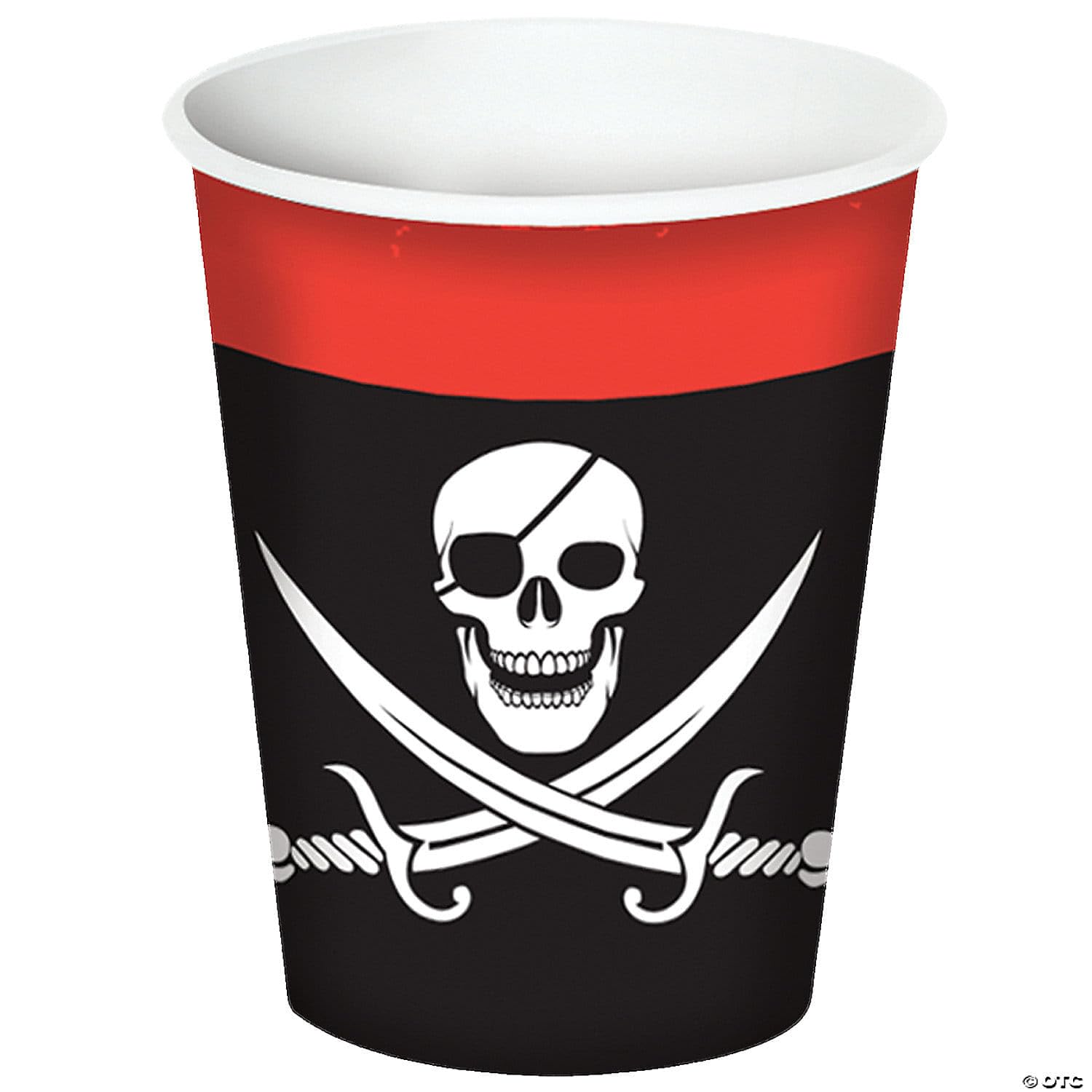 Gobelets en carton Pirate 360 DEGREES lot de 8 de 260 ml noir taille unique pour fête enfant