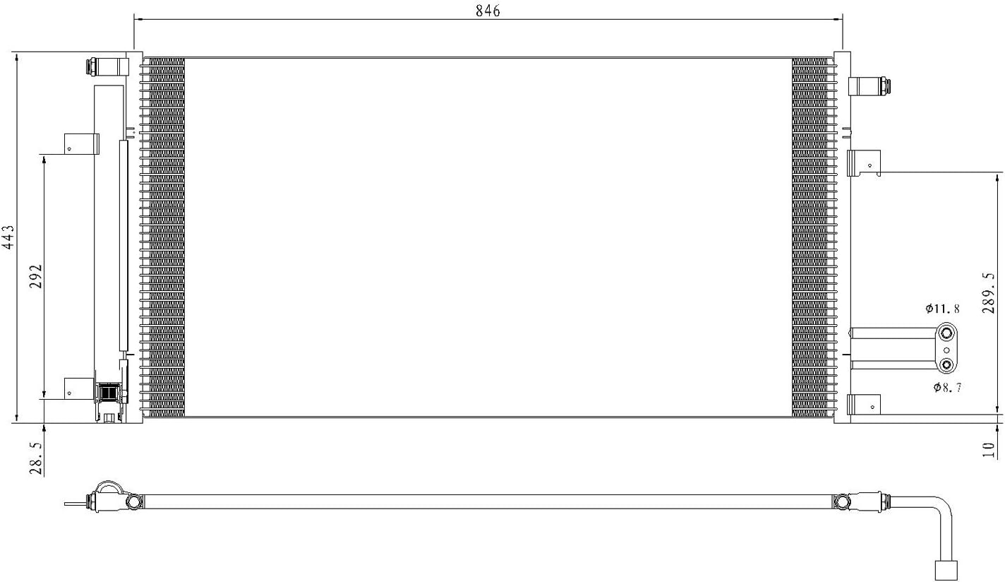 A/C Condenser GM3030306 for Chevy Silverado, Suburban, Tahoe, GMC Sierra, Yukon