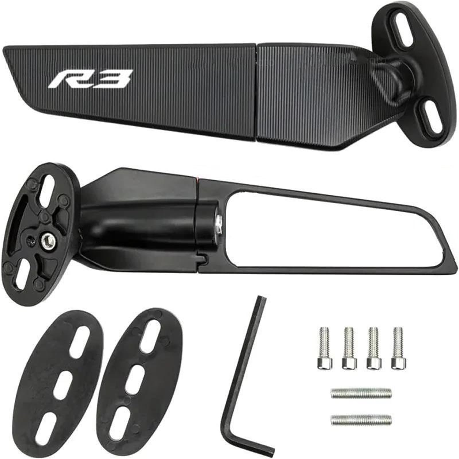 Espejo retrovisor de motocicleta YZF R3 2015-2017 repuesto de espejo lateral ajustable grande
