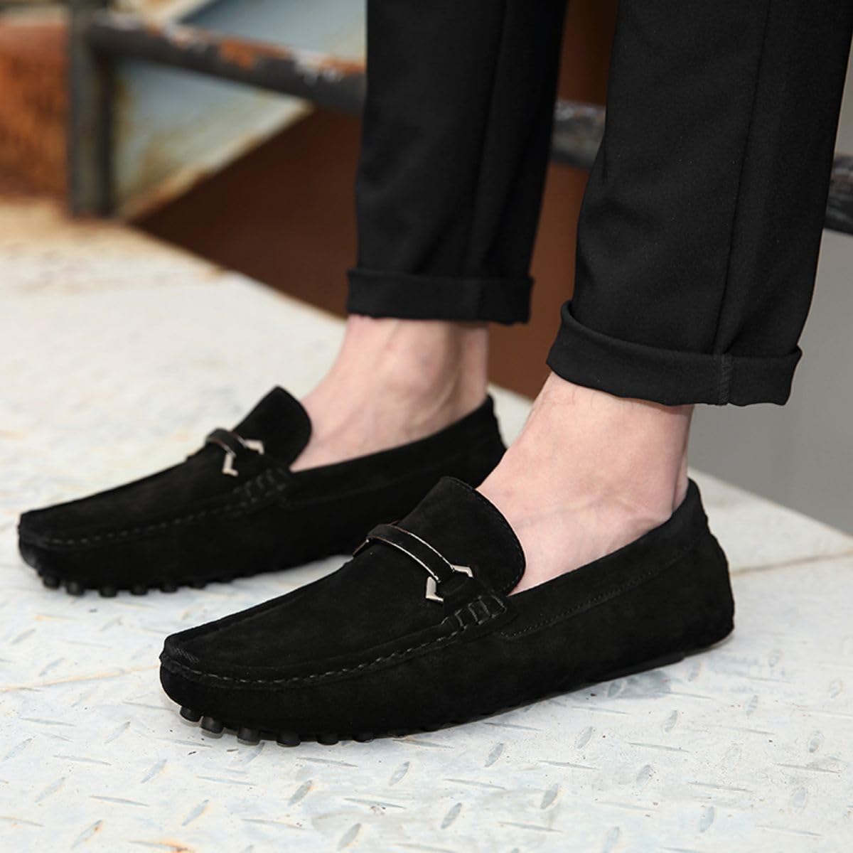 Herren Klassisch Mokassin Fahrende Schuhe Flache Hausschuhe Penny Loafers Weich Komfort Boot Schuhe