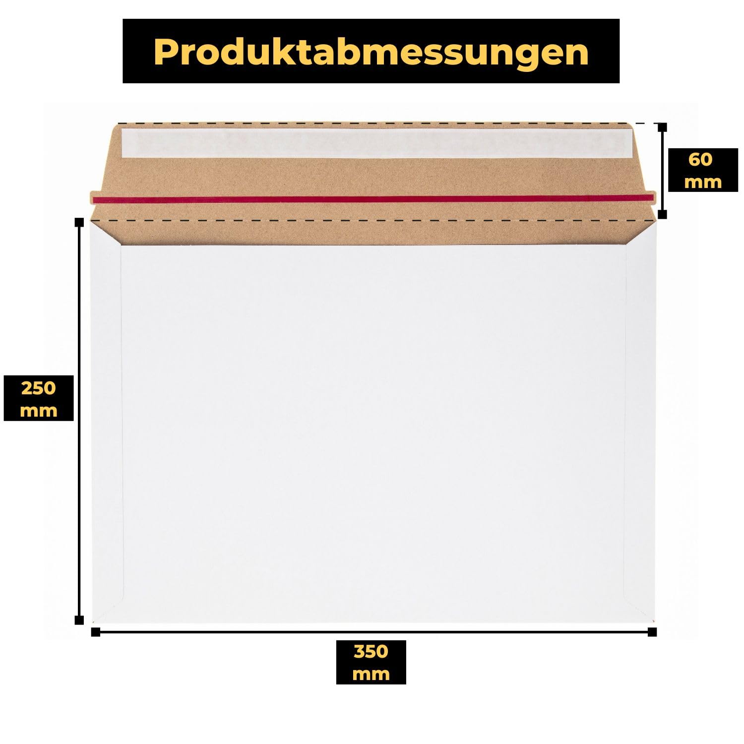 100 Versandtaschen B4 Weiß 450g Kartonumschläge 250x350mm | Maximaler Knickschutz, extra Starke, idealer Schutz für Urkunden und Fotos, Stabil