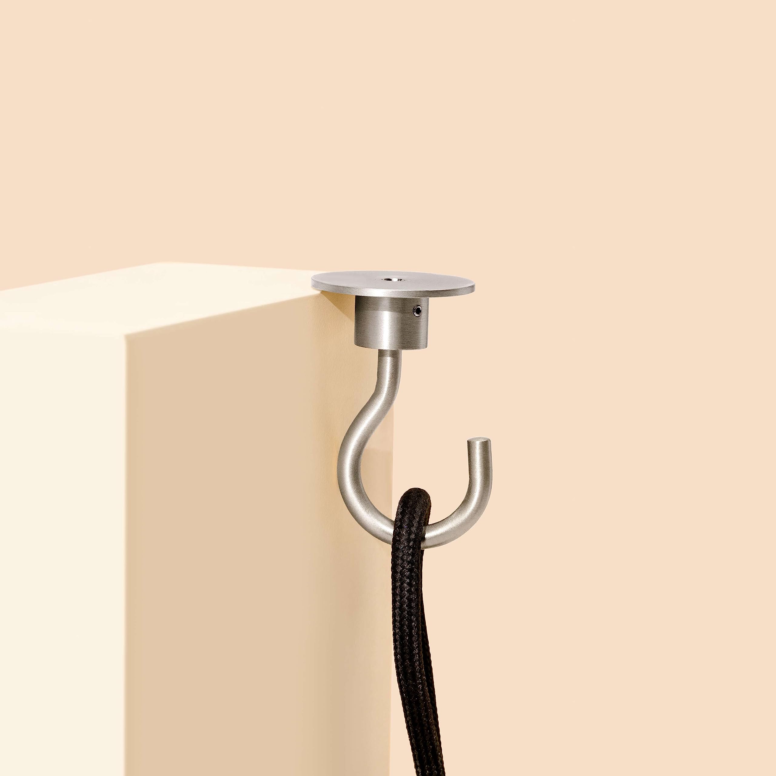 Relight Hook Up Lot de 3 crochets de plafond en laiton satiné Nickel
