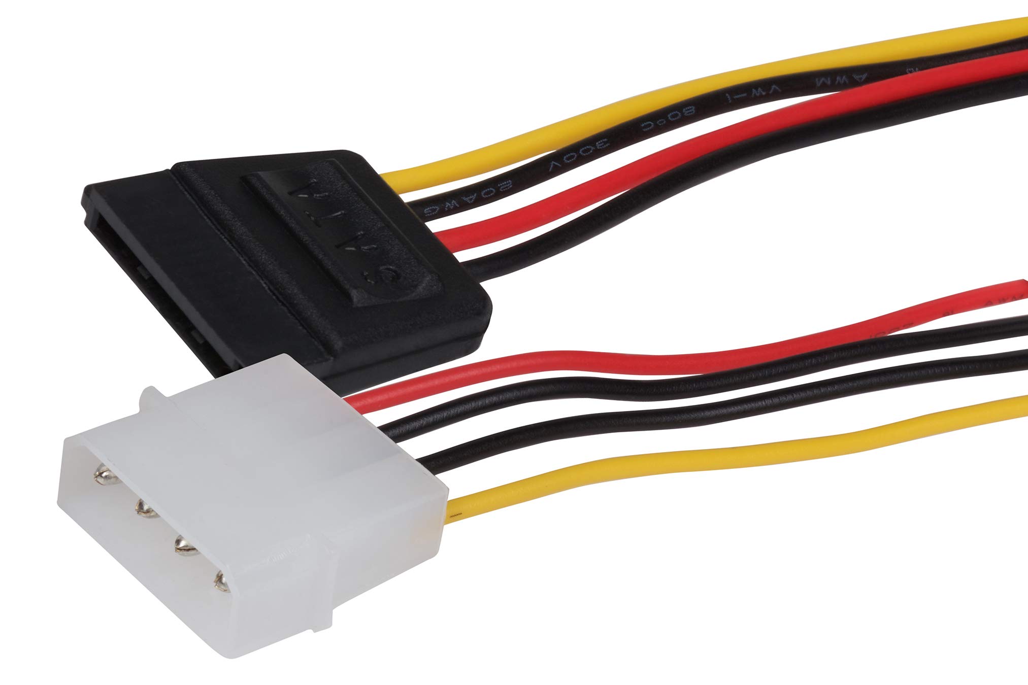 Maplin 4 Pin Molex Male to 15 Pin SATA Female Power Lead, 0.2m