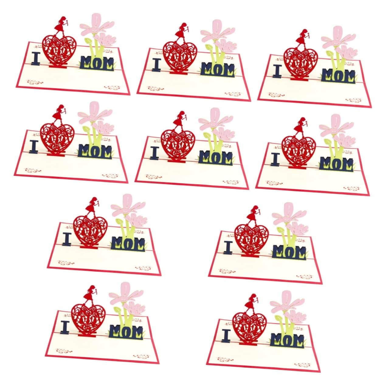 Operitacx 10piezas Tarjeta De Cumpleaños Para Mamá Artesanal Para Día Tarjeta De Felicitación Diseño Único y Mensaje Especial Expandido