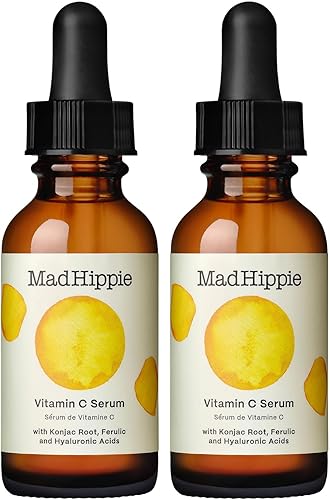 Mad Hippie Suero de vitamina C para la cara con ácido hialurónico, vitamina E y ácido ferúlico, suero facial con vitamina C para mujereshombres,