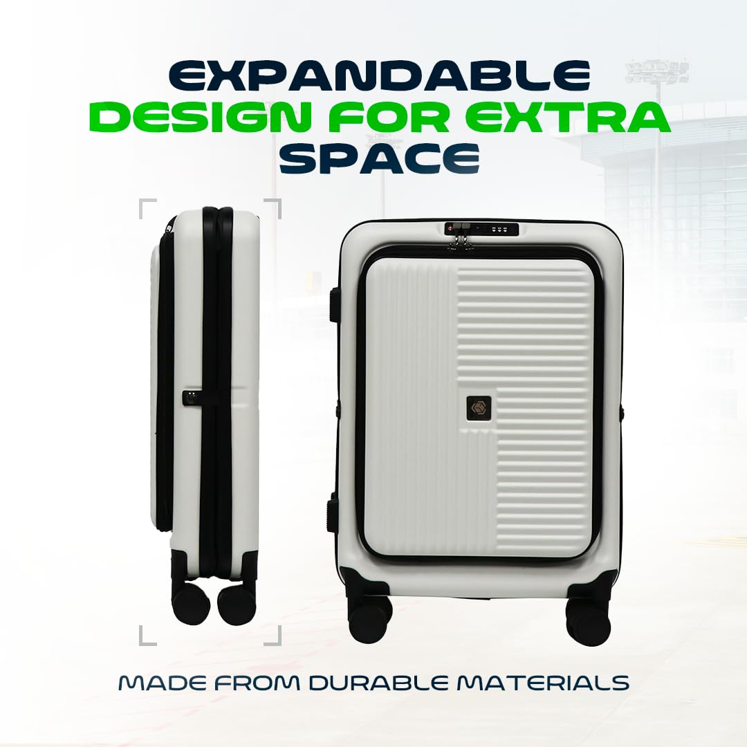 Maleta de mano plegable de 20 pulgadas, maleta rígida ligera y expandible con ruedas giratorias, bloqueo TSA, aprobada por aerolíneas, bolsa de viaje resistente al agua y a los impactos