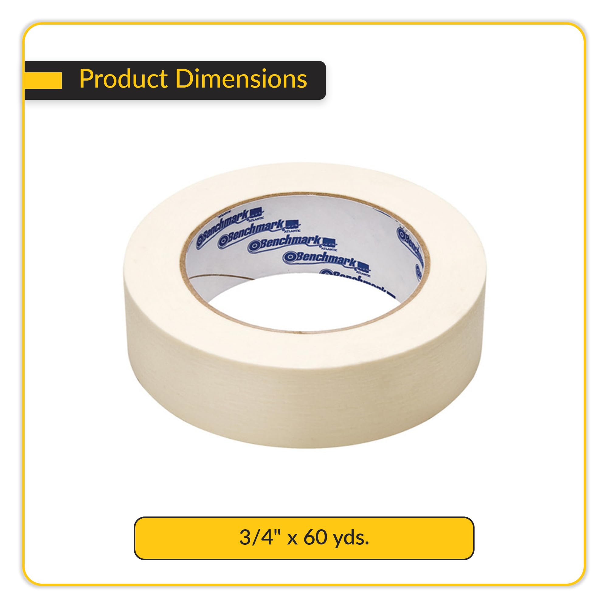 Brixwell QITI-004 Adhesive Masking Tape, General Purpose Size 3/4