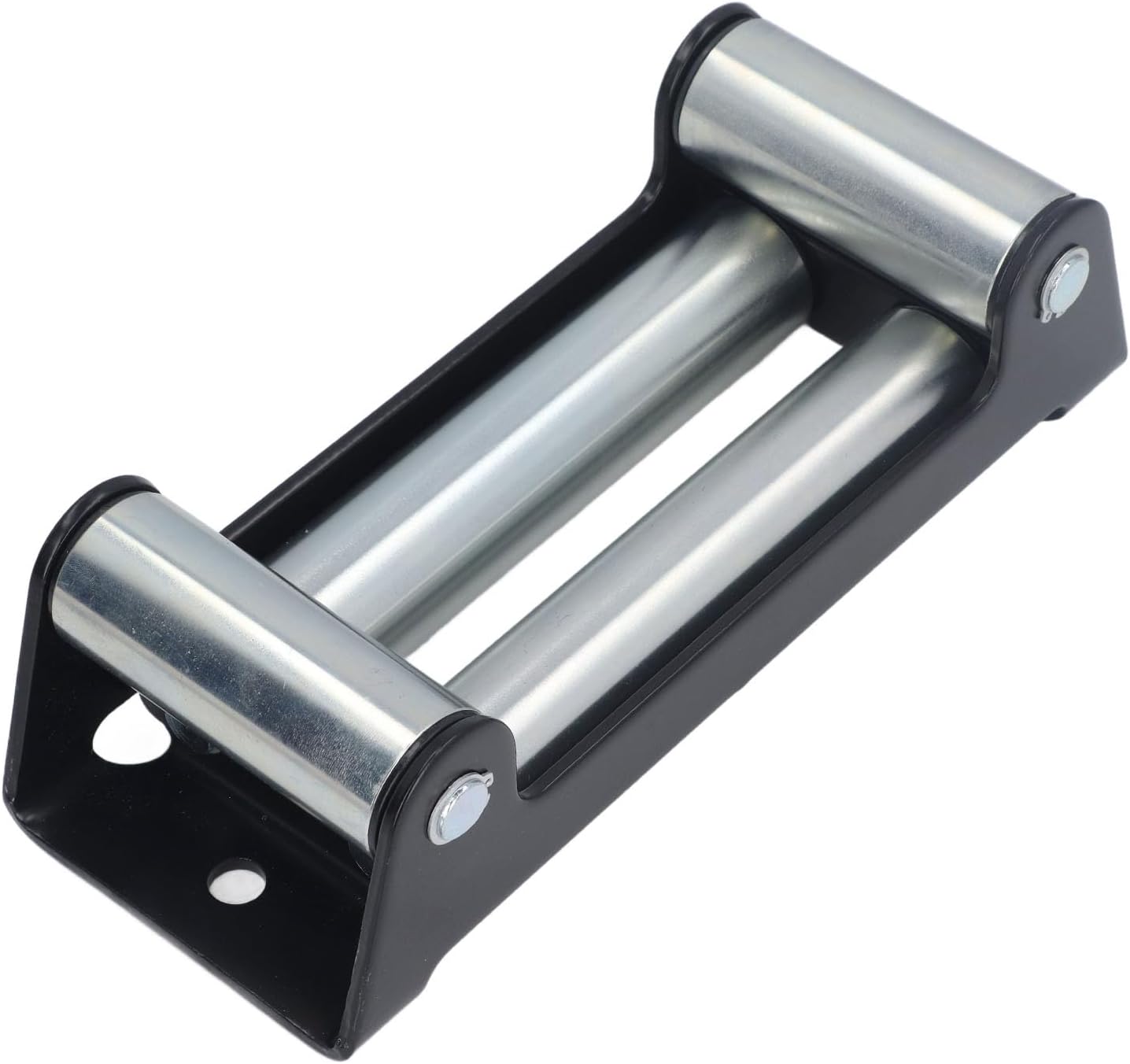 Winch Roller Fairlead 4 Rollers, 12000lb Steel Cable Guide, Heavy Duty Winch Roller with High Strength Steel Rollers and Iron Shelf Plate, for Wire Rope and Synthetic Rope in Off -