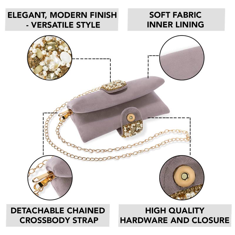 Image of Aheli Clutch Purses Gift for Women Handmade Evening Sling Handbag Stylish Bridal Fashion Bag