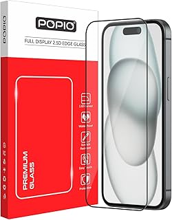 POPIO Military-Grade Gorilla Tempered Glass For iPhone 15 / iPhone 16 | 9H Hardness, Edge-to-Edge, Bubble-Free