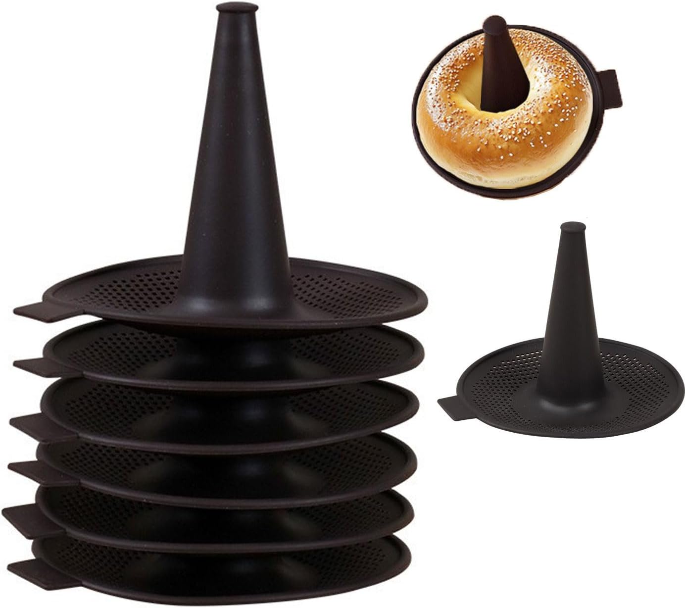 Donut Mold for Baking,Donut Pans Set,Doughnut, Cakes,6 Pieces Pastry Molds for Bagel and Doughnut Cake Pans (6pcs,Coffee)