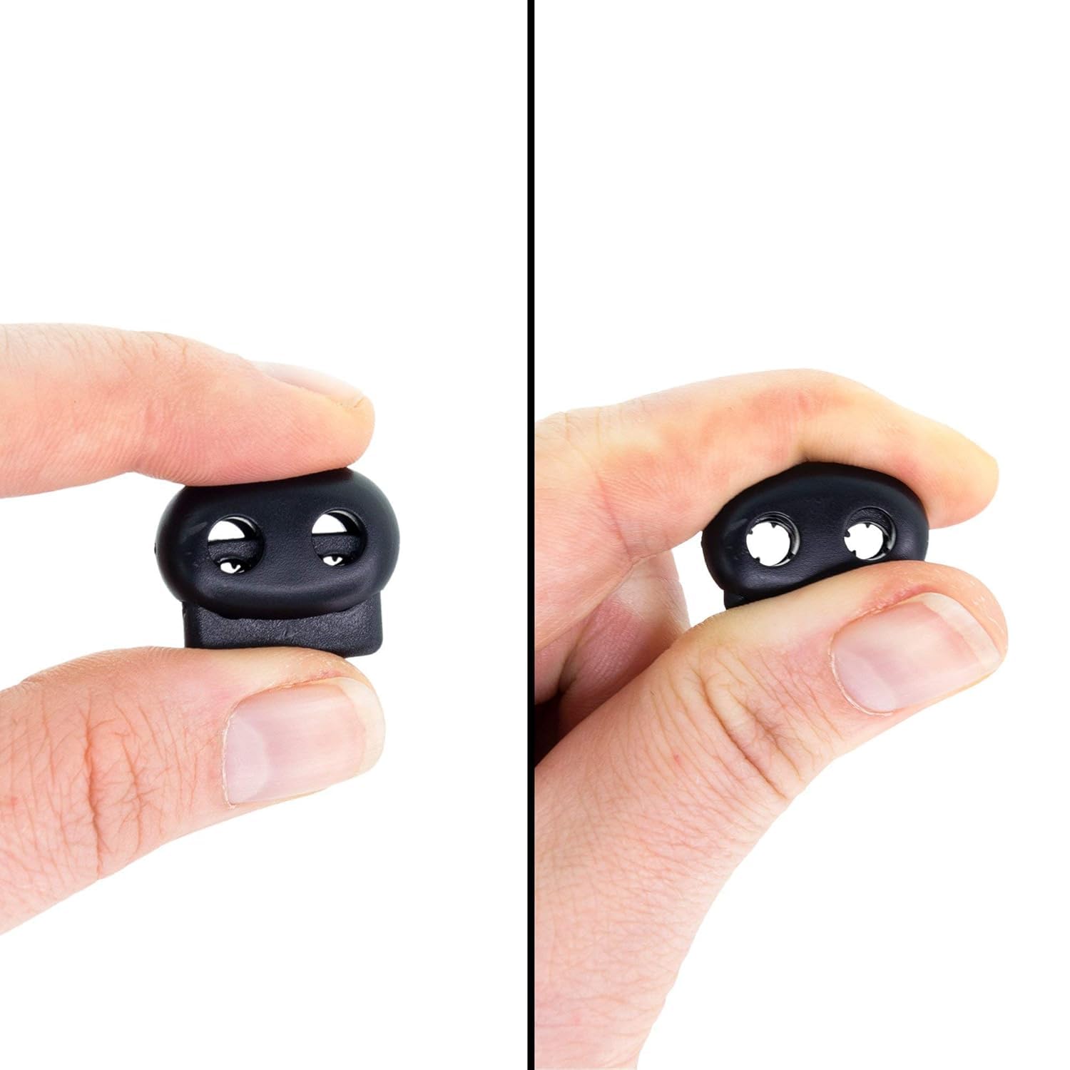 Rarehaunt Cord Stopper Lock, Plastic Cord Locks for Drawstrings, Black Spring Toggle Stopper, Shoelace Fastener Lock, Paracord, Shoelaces, Clothing and luggage accessories (BLACK) (10) 1