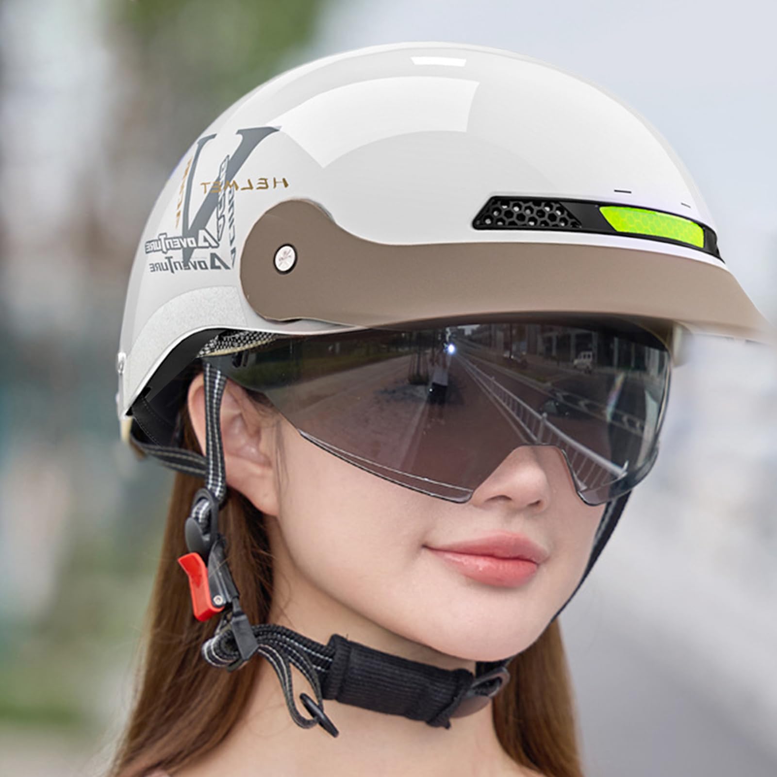 Casco de Motocicleta Abierto De Cierre Rápido De Protección