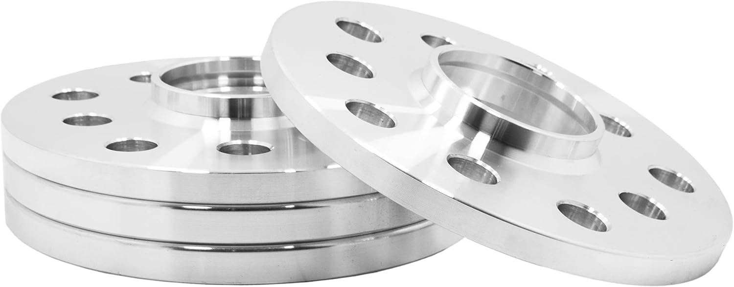 4 Pc 5x100 & 5x112 MM Hub Centric Wheel Spacers 10 MM & 12 MM Thick + Stud Conversion (Replaces Lug Bolts) + Black Lugs Compatible with Audi & Volkswagen Vehicles - Aftermarket Wheels