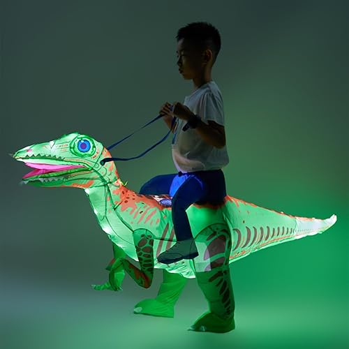 Miniatura 5 de Minetom Inflatable Dinosaur Costume with LED Lights,Vivid Funny Inflatable Halloween Costume for Kids-Child (4-8 Yrs) Unisex