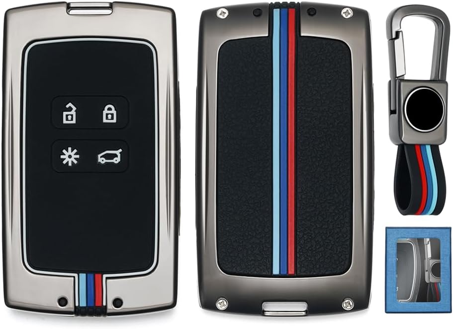 Key Cover for Renault (dark Blue) - Espace, Megane, Arkana, Koleos, Kadjar, Austral, Magne, E-tech, Rafale - UK