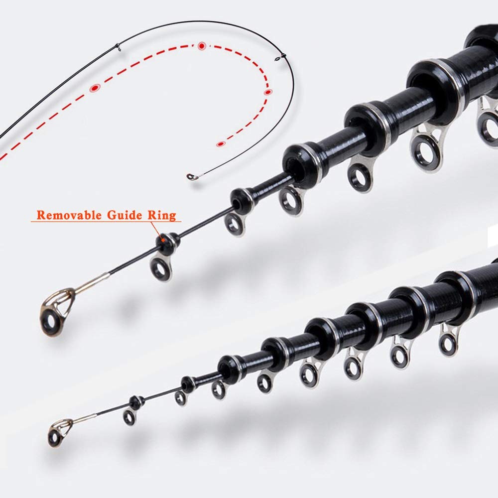Canna da Pesca Telescopica qualità in Fibra di Carbonio della Roccia Canna da Pesca telescopica Potenza Roccia Carp Feeder Barche Rod Mare Viaggi(5.4 m)