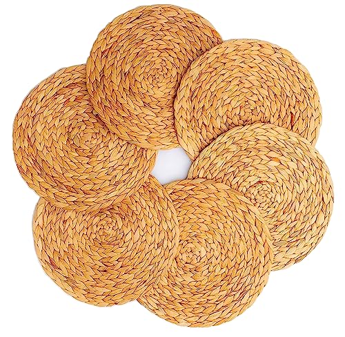 DAJAMAI 13'' Round Woven Placemats Plate Chargers Set of 6,