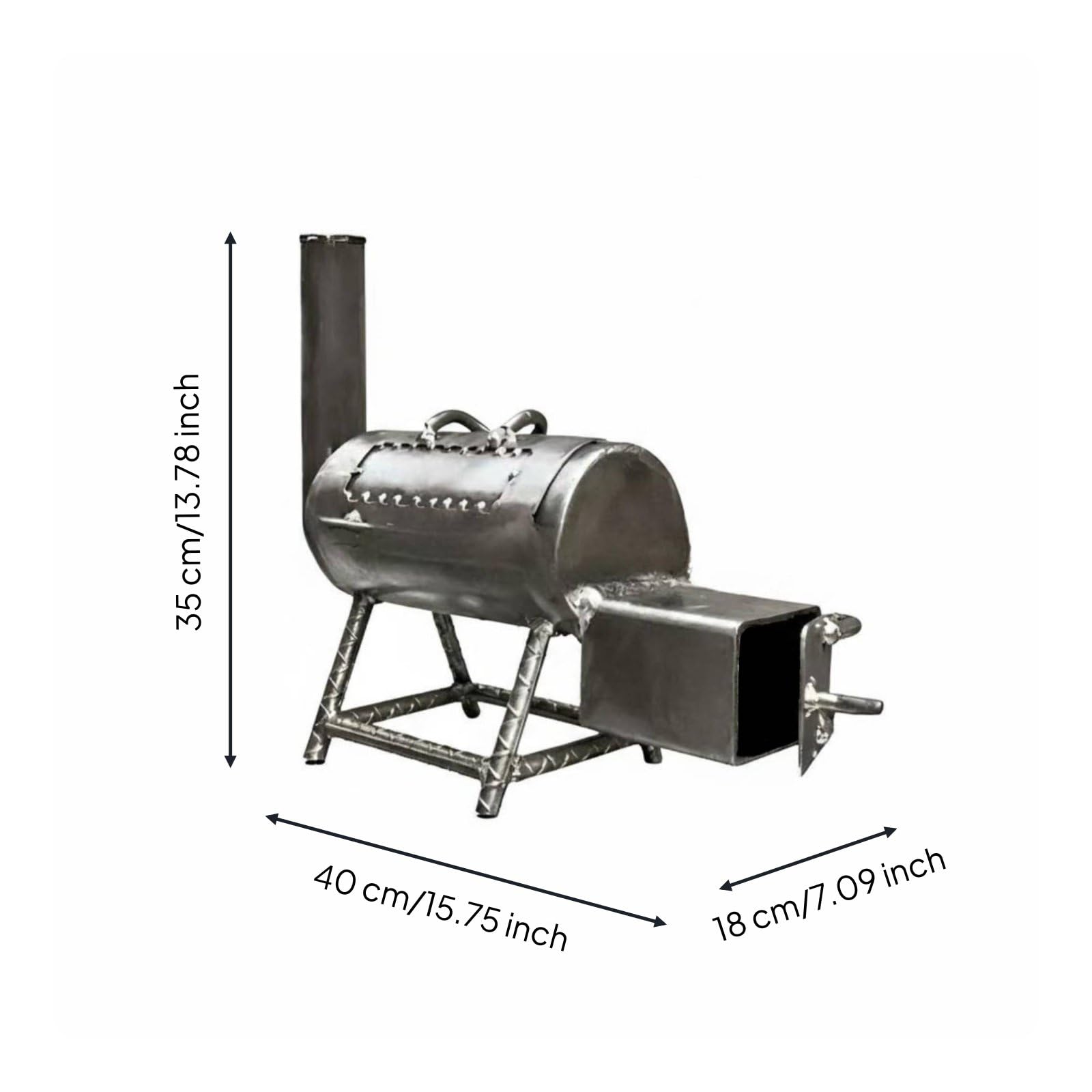 Barbecue Portatile da Tavolo Griglia Affumicatore Forno in Ferro Gusto Alla Formato Ridotto Struttura Spostabile con Fumo Offset Adatto per Feste tra Amici Cortili Terrazze Escursioni