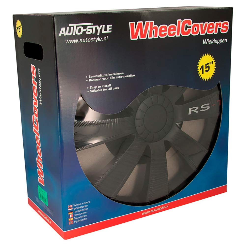AutoStyle RST Negro Set RS-T Negro - Tapacubos (4 Unidades)