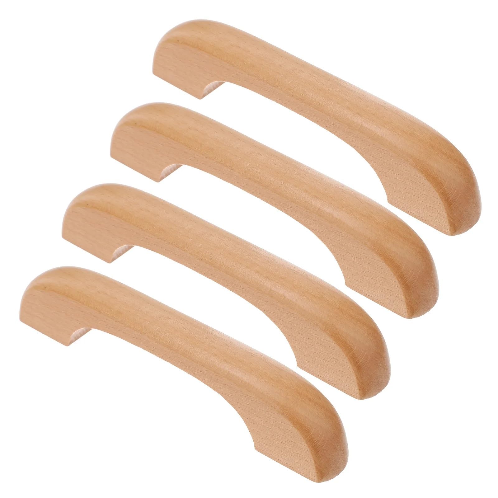 4Pcs Hardwood Cabinet Knobs Sturdy Wood Drawer Handles Smooth Touch Easy Install For Kitchen Wardrobe Closet Furniture Pour Placards