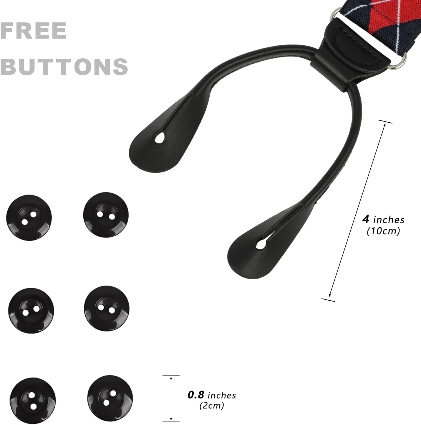 Men Button Suspenders Adjustable,1.4 Inch Wide Heavy Duty Y-Back Elastic Mens Suspenders with Leather Buttons