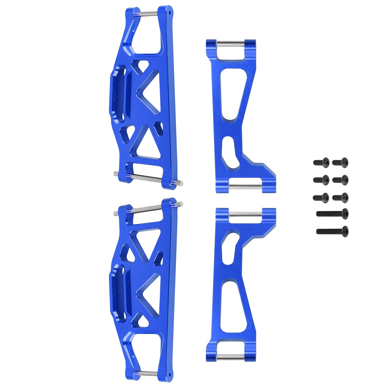 FriHobby Aluminum Suspention A-Arms for Traxxas WideMaxx 8995 8998 8999 Upgrades, Front and Rear, Upper and Lower (Blue)