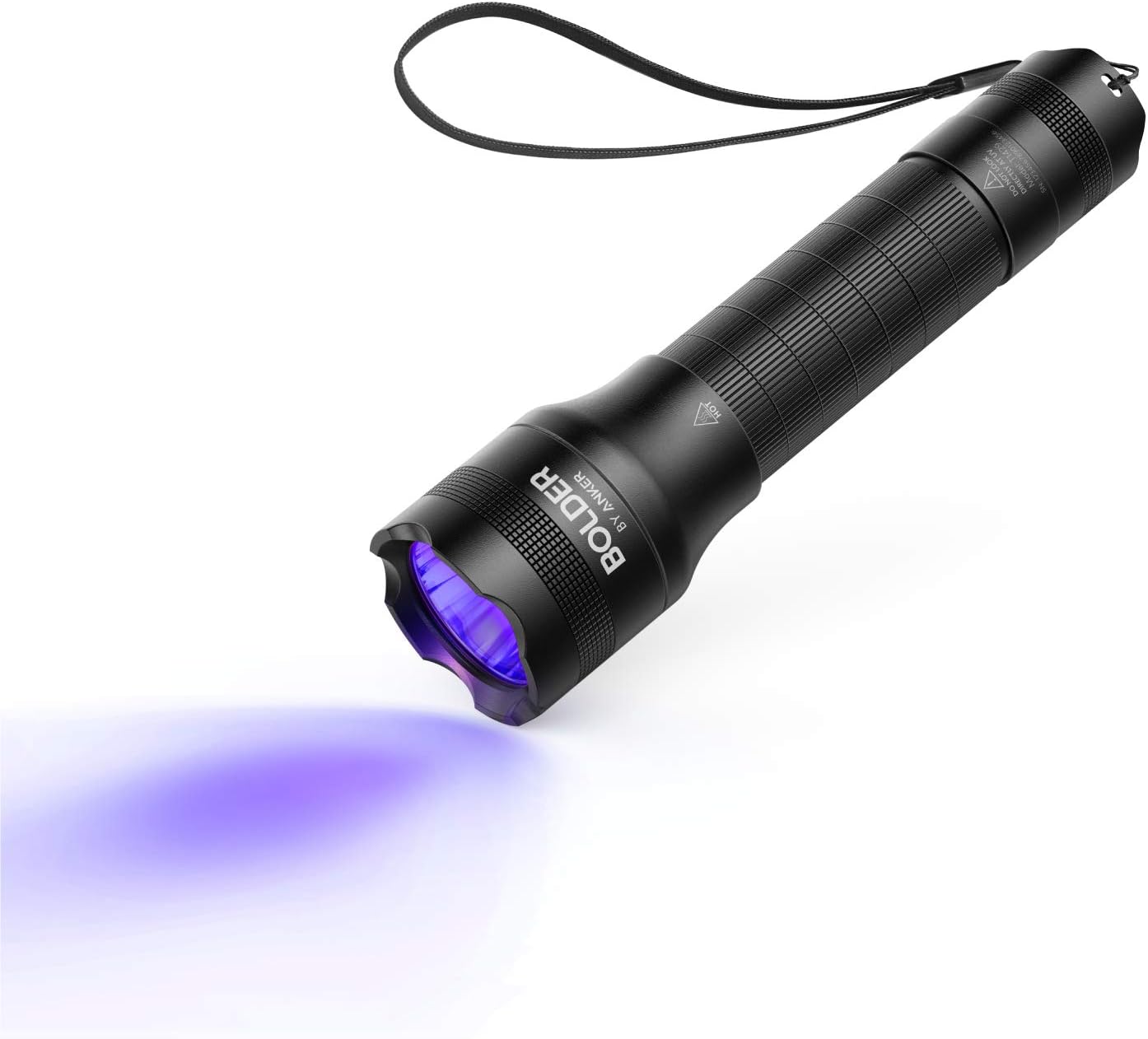 Anker Bolder UV Flashlight Rechargeable, 380nm Ultraviolet Blacklight Detector for Dog Urine, Pet Stains and Fluorescent Material, Pocket-size LED Torch, IPX5 Waterproof