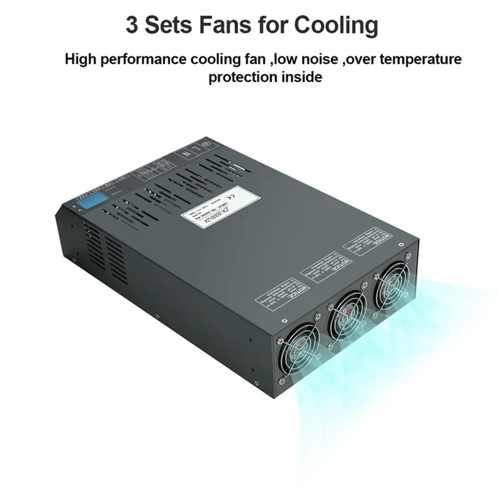 Fuente de alimentación conmutada 5000W con pantalla Digital, voltaje constante y corriente CA 220VAC a CC 24v 36v 48v 72V 1 Uds(220 V_220V 22.7A_5000W)